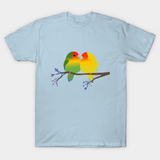 Two cute egg shaped peach faced lovebirds T-Shirt